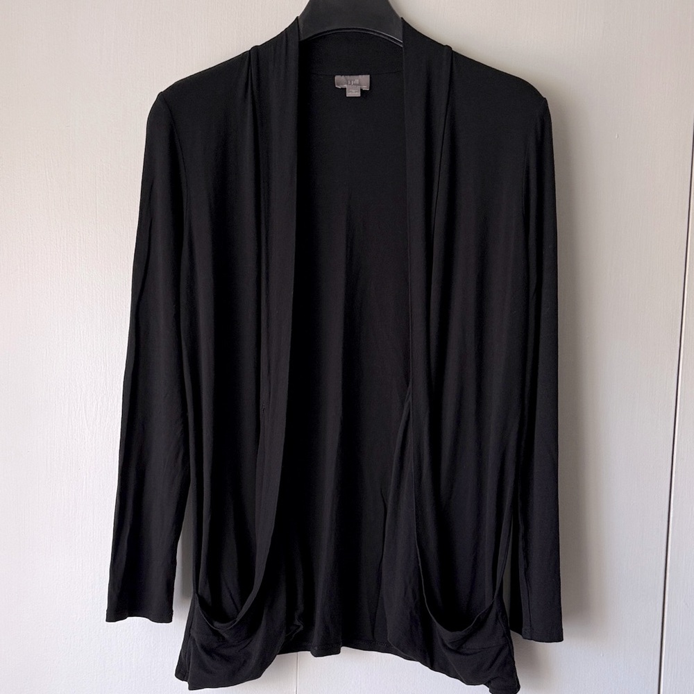 J. Jill Wearever Open Front Black Cardigan. Sz M